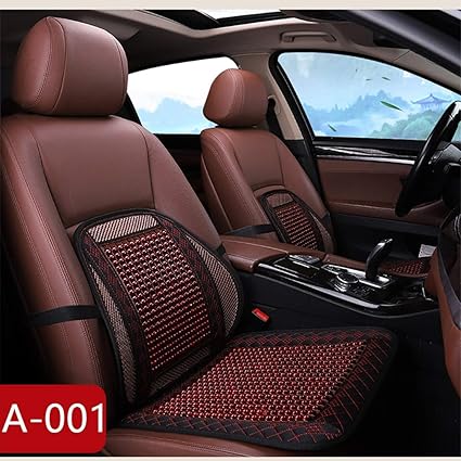 Wood Beaded Comfort Seat Cushion Front Seat Cover Lumbar Mesh