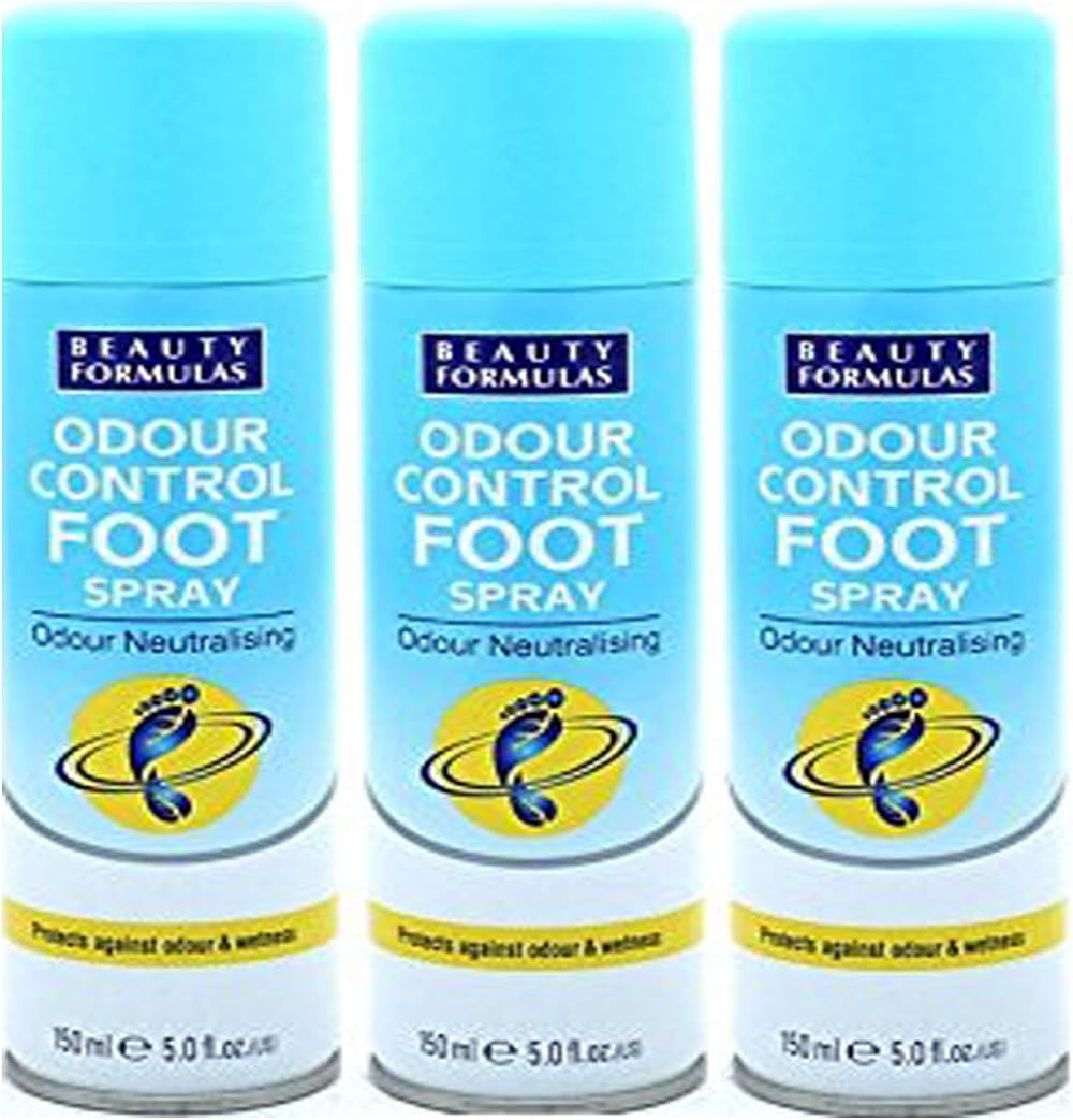 Beauty Formulas Odour Control Foot Spray 150ml - 3 Pack for Fresh Feet
