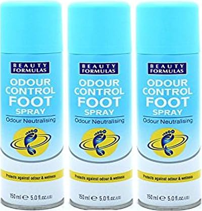 Beauty Formulas Odour Control Foot Spray 150ml - 3 Pack for Fresh Feet