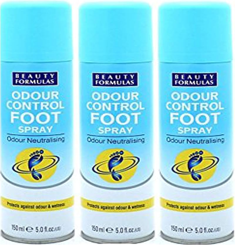 Beauty Formulas Odour Control Foot Spray 150ml - 3 Pack for Fresh Feet