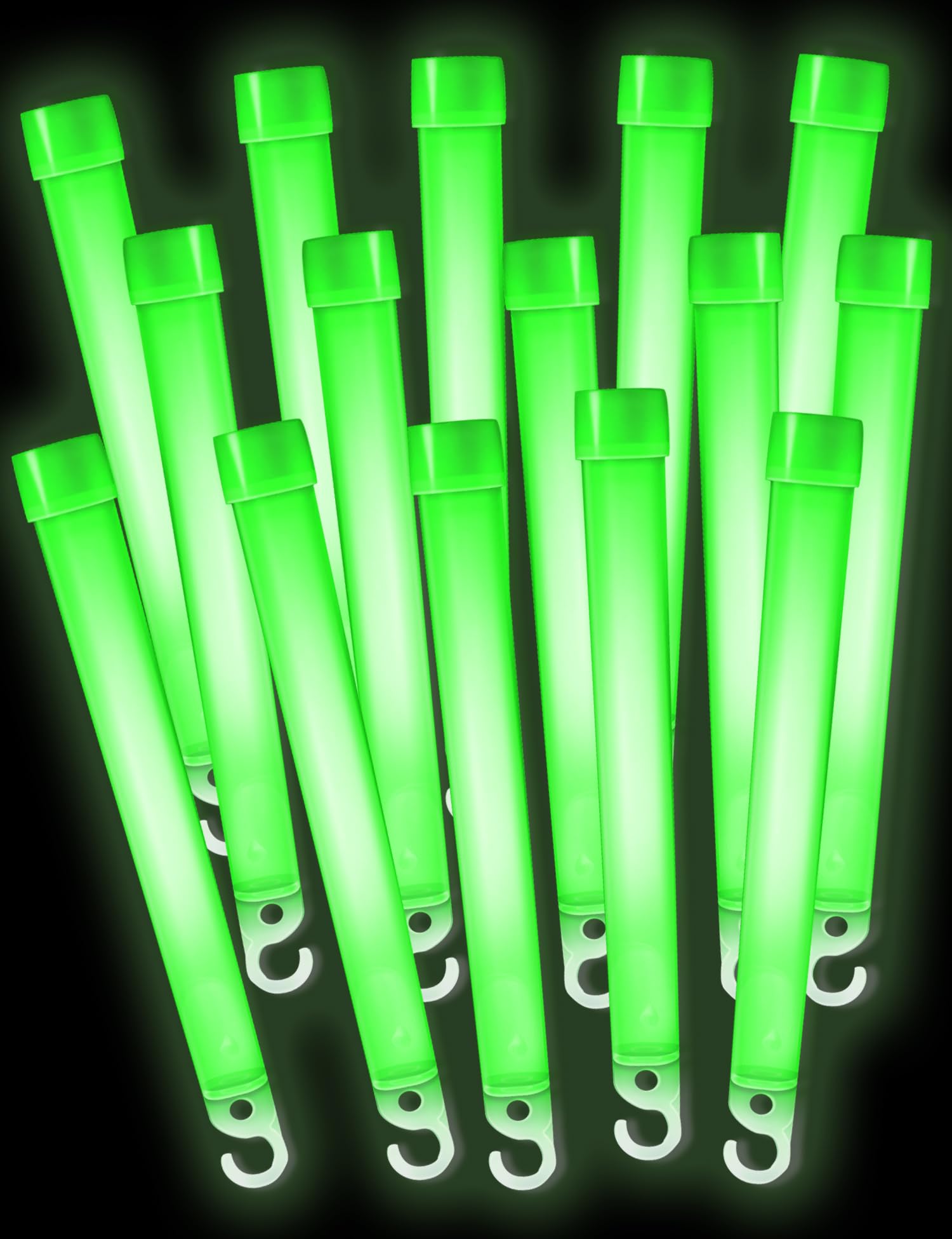 Orerered Glow Sticks 15 Pack Light Sticks Party Packs with 14 Hours Duration for Bonfire Night Party Decorations Festivals Glowsticks Halloween Stocking Stuffers Camping (Green)