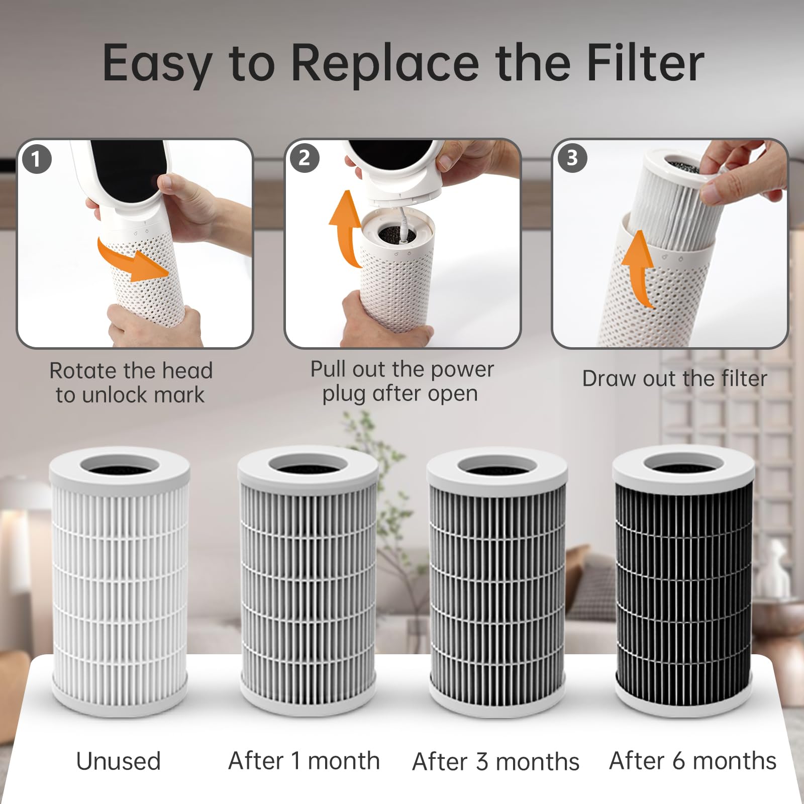 QUEENTY Small Air Purifier, Air Purifiers for Bedroom With H13 HEPA Filter,Ionizer,Face to Face Outlet and Oscillating Air Blowing to Help You Breathing Fresh Air and Negative Ion in Office, for Home