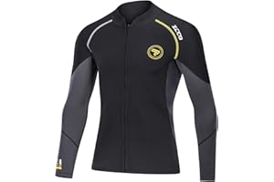 Wetsuit Top Men's 1.5mm Neoprene Wetsuits Jacket,Front Zipper Long Sleeves Diving Suit for Swimming,Snorkeling,Scuba Diving,S