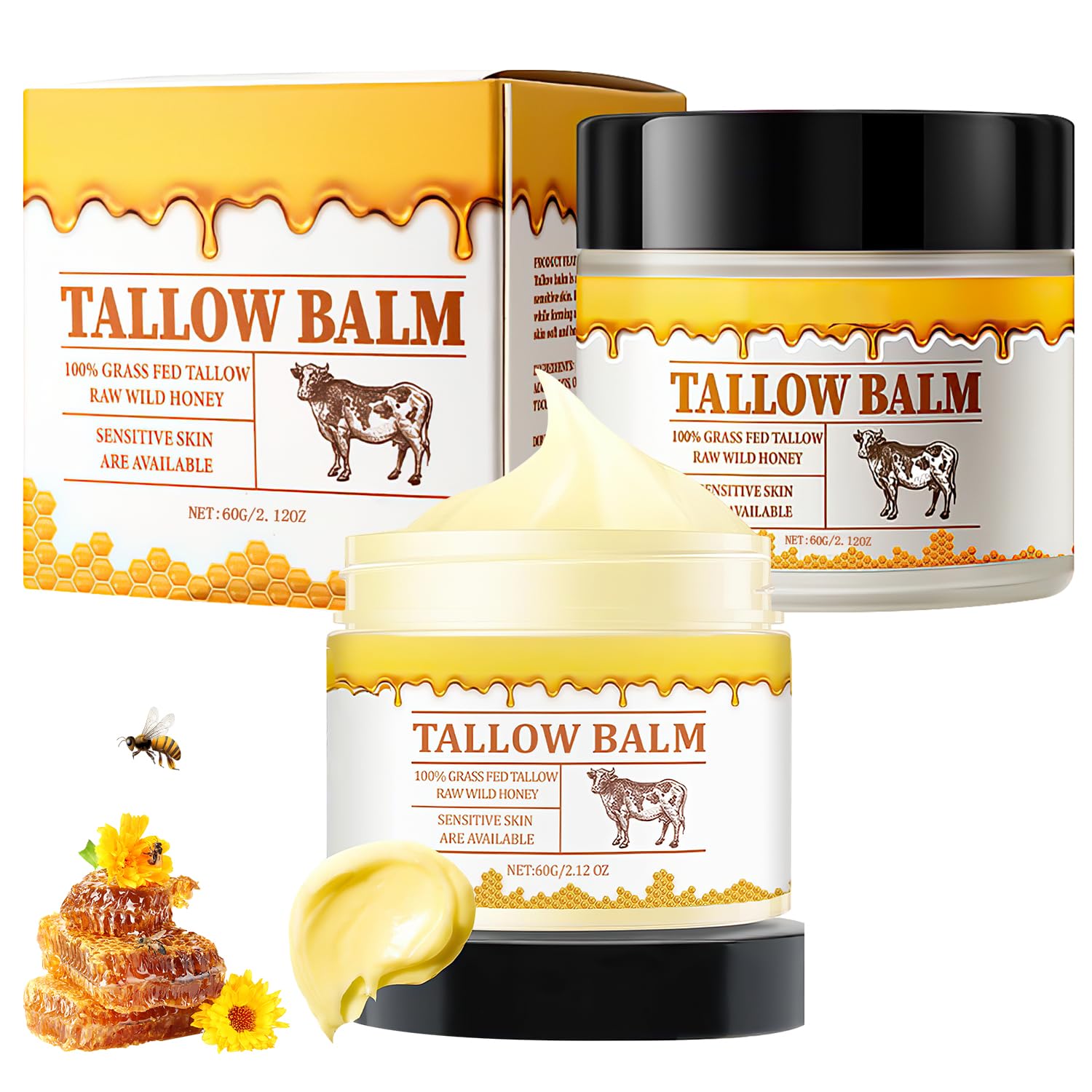 Viuvoiul Tallow and Honey Balm,Whipped Tallow Honey