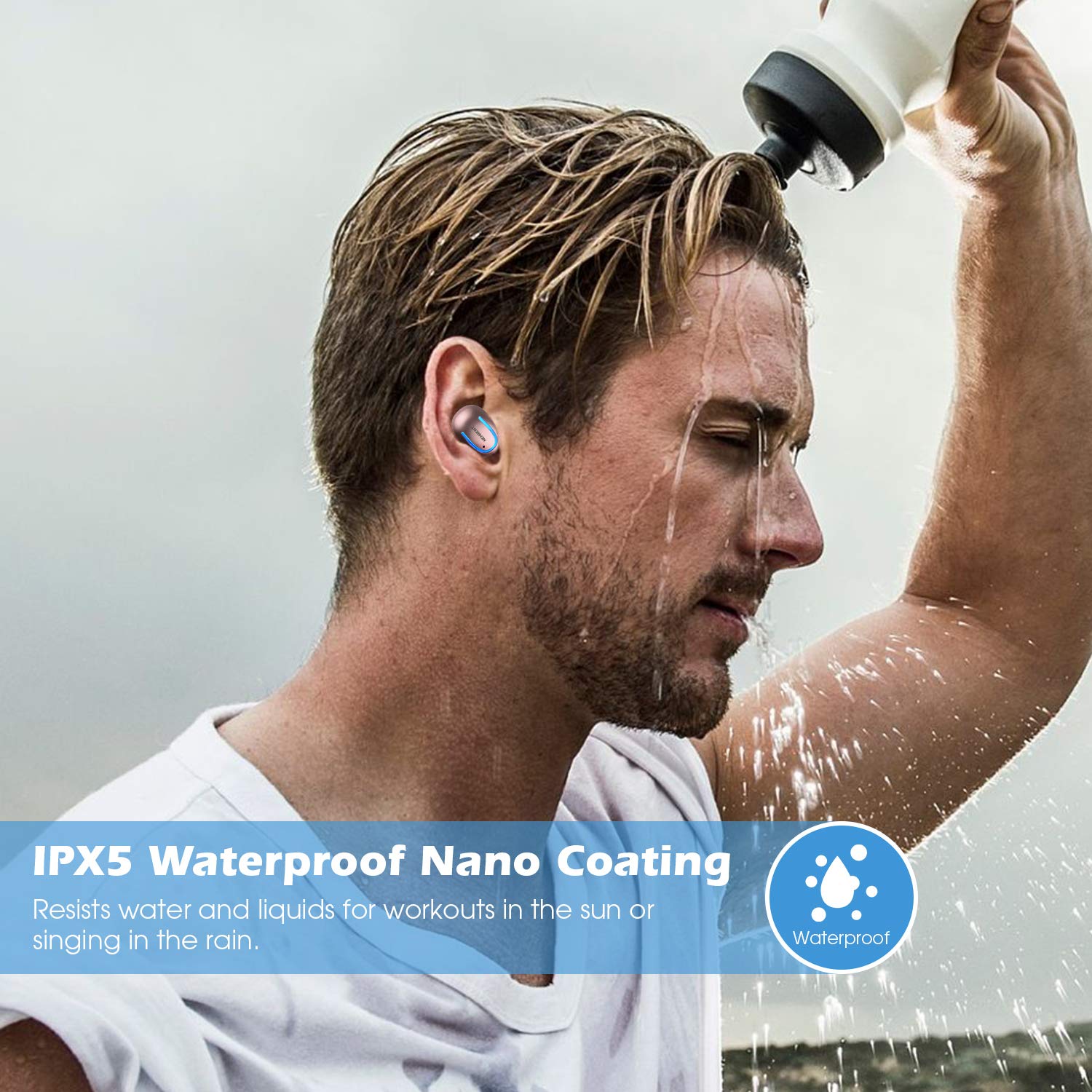 Bluetooth Earbuds,NENRENT Q13 TWS True Wireless Earbuds, Bluetooth 5.0 Earpieces with Charging Case HD Stereo Sound 16H Playtime,Bluetooth Wireless Headphones W/Built in Mic (Comfy & Fast Pairing)