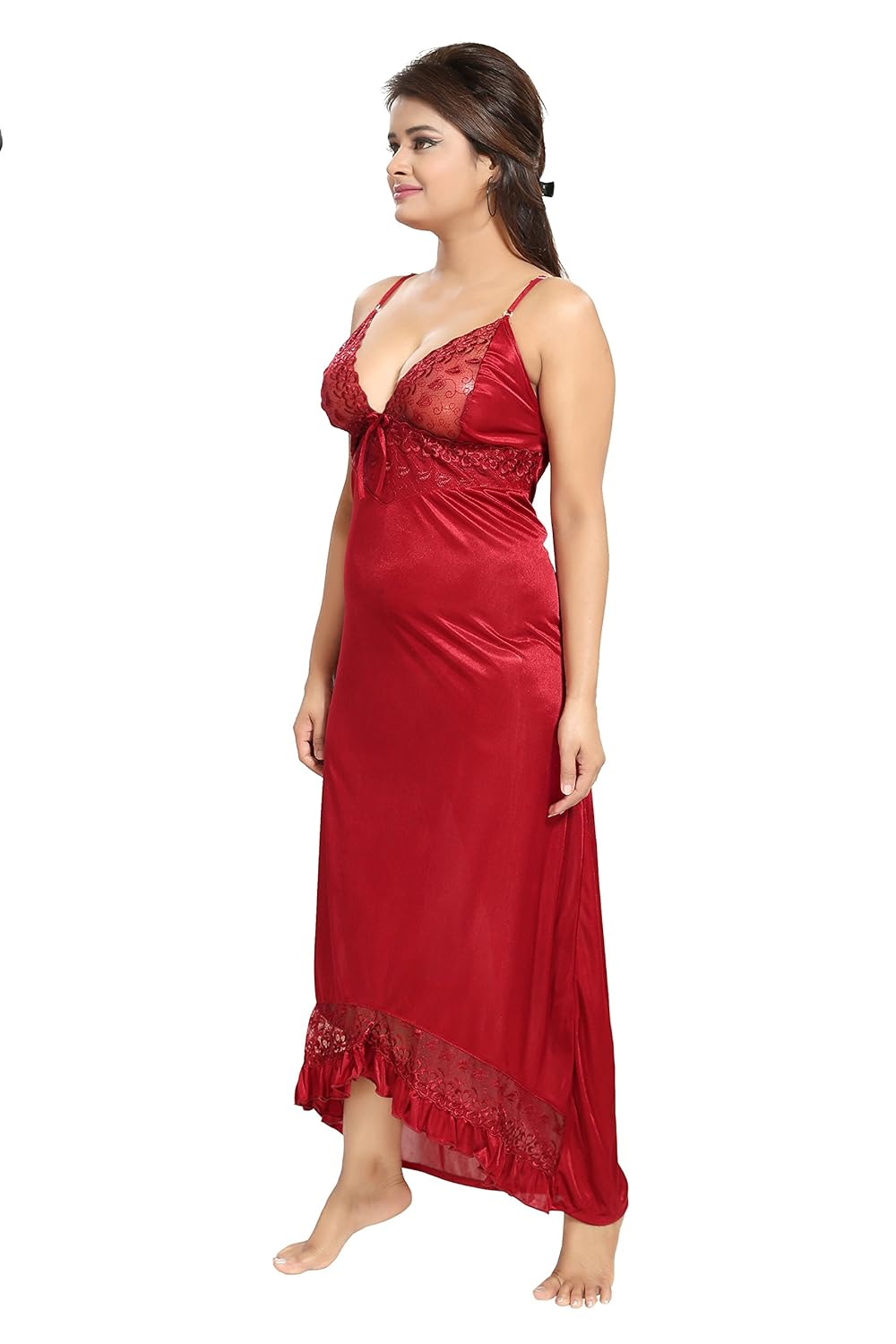 noty&trade;&trade;&trade; - women's/girls satin matching nightwear - 2 pc set- nighty/robe