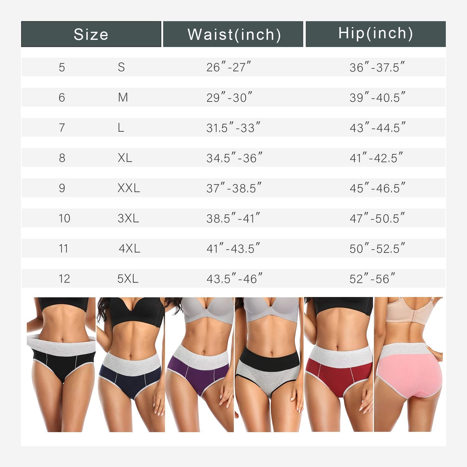 UMMISS Underwear for Women High Waisted Soft Comfy Stretch Full Coverage Ladies Breifs Womens Cotton Underwear Multipack at  Women’s Clothing store