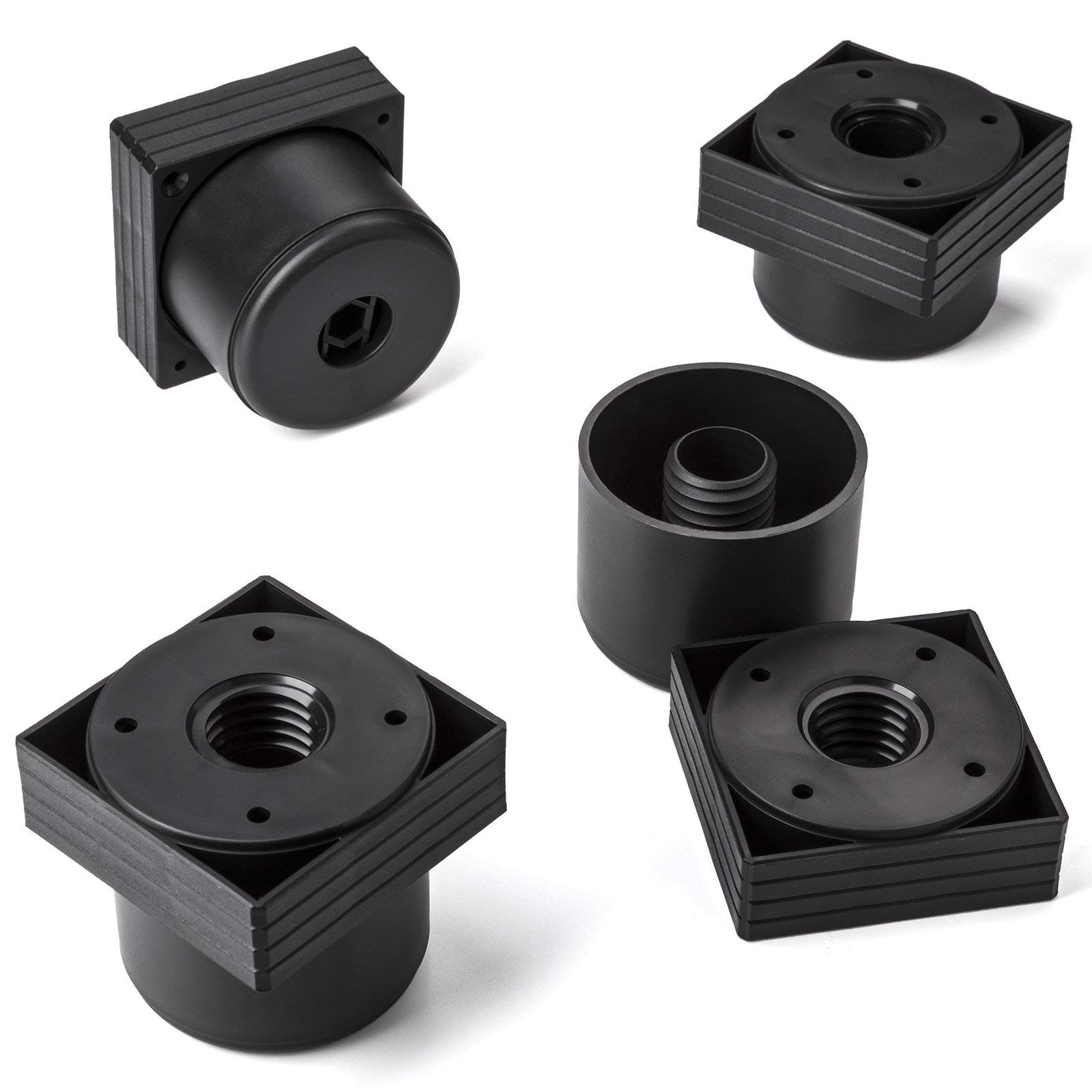 Set of 4 x SO-TECH® Furniture Legs Levelling Foots Hotel Square Adjustable heigth of 45-55 mm — image 1