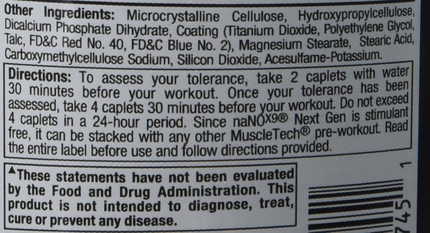 MuscleTech NaNOX9 Pre Workout Amplifier, Boosts Nitric Oxide for Extreme Muscle Pumps & Enhanced Blood Flow & Nutrient Delivery, 120 Pills: Health & Personal Care