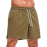 AMY COULEE Men's Athletic Sweat Shorts 5" Casual Lounge Shorts Elastic Waist Gym Workout Short Pants with Pockets