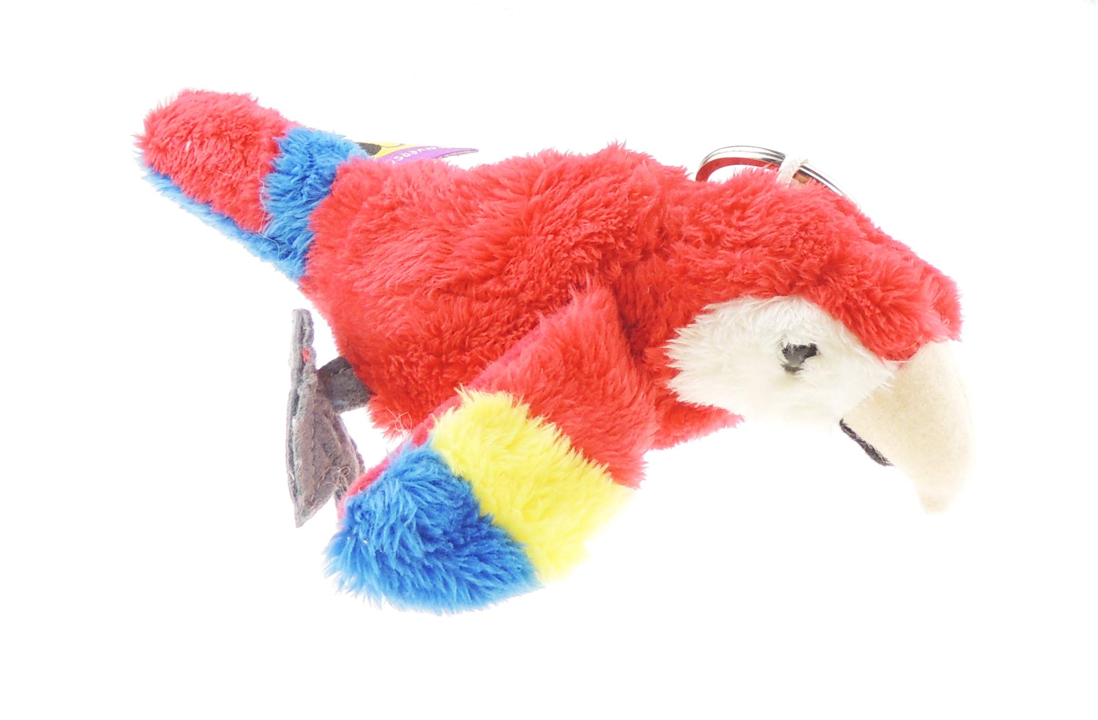 Soft Creatures Animals Safari Wild Life Farm Keyring Keychain (Macaw)