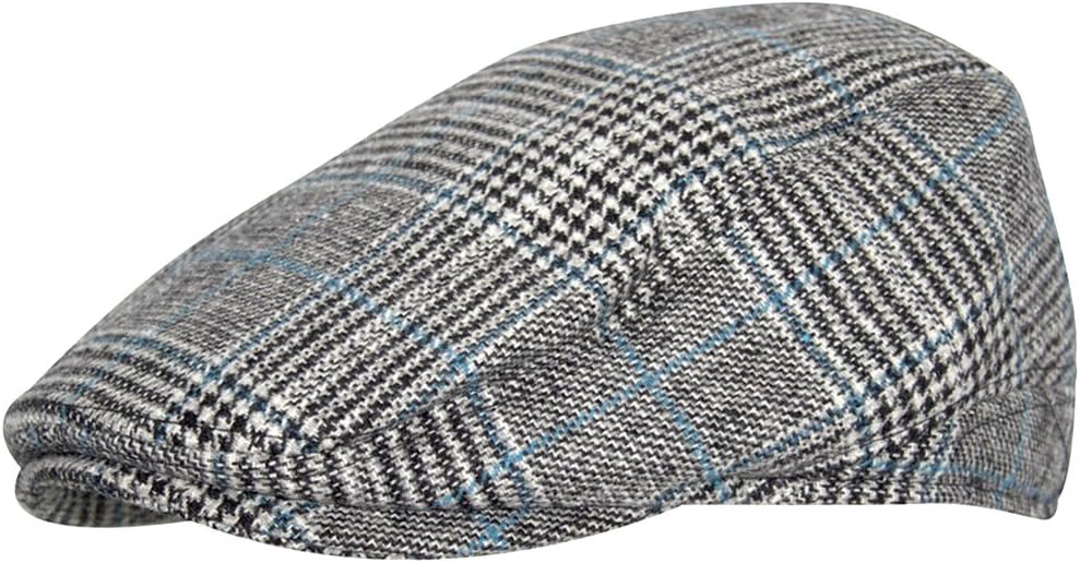 Heritage Traditions Prince of Wales Tweed Flat Cap Hat (Blue)