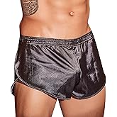 GENEMEN Mens C-string Satin Boxers Sexy Underwear Split Side Silk Boxer Shorts Night Pajama Bottoms
