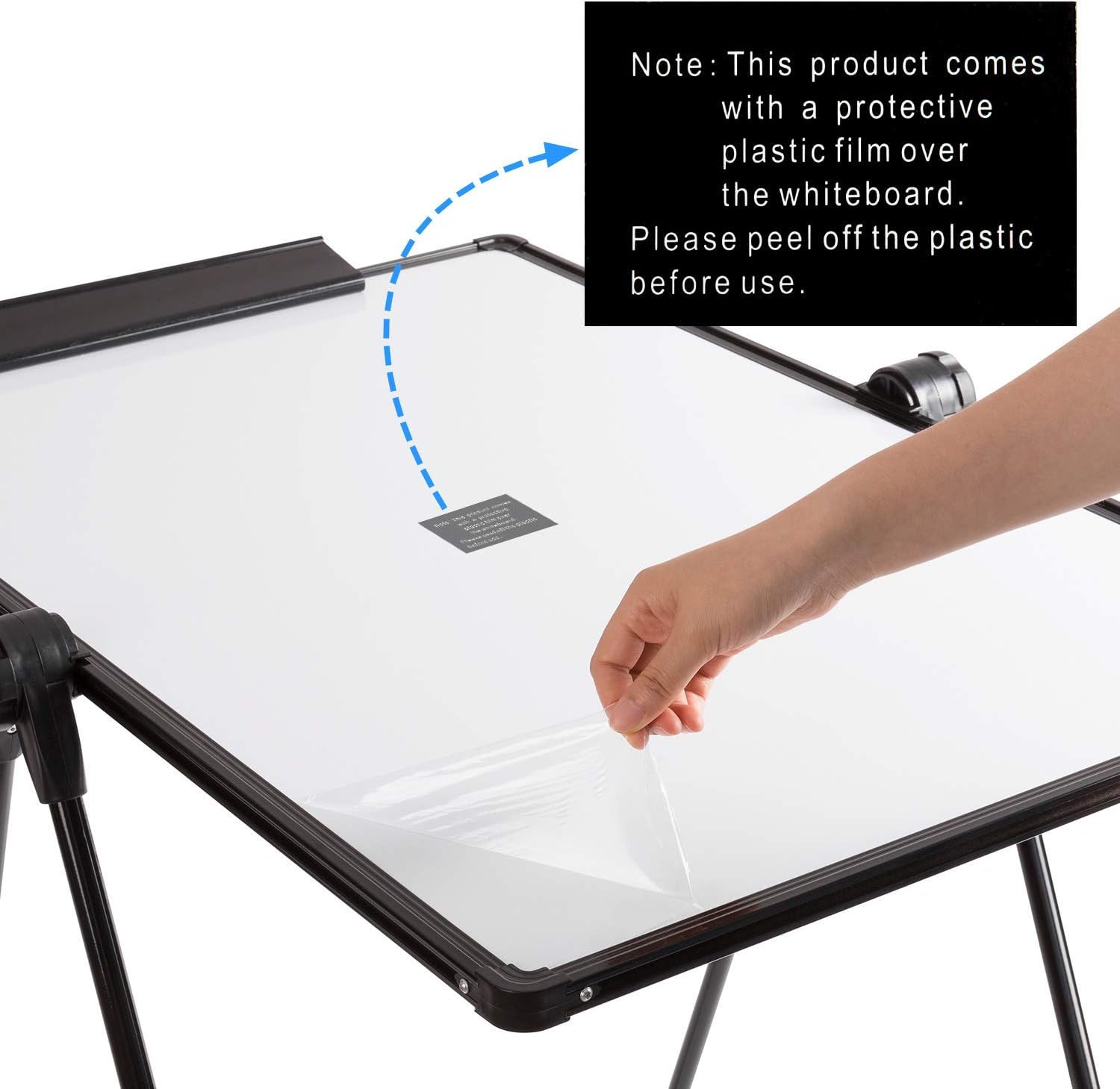 DOEWORKS Easel Magnetic Whiteboard Easel, Double Sides Whiteboard & Chalkboard U-Stand Writing Drawing Board - Image 5