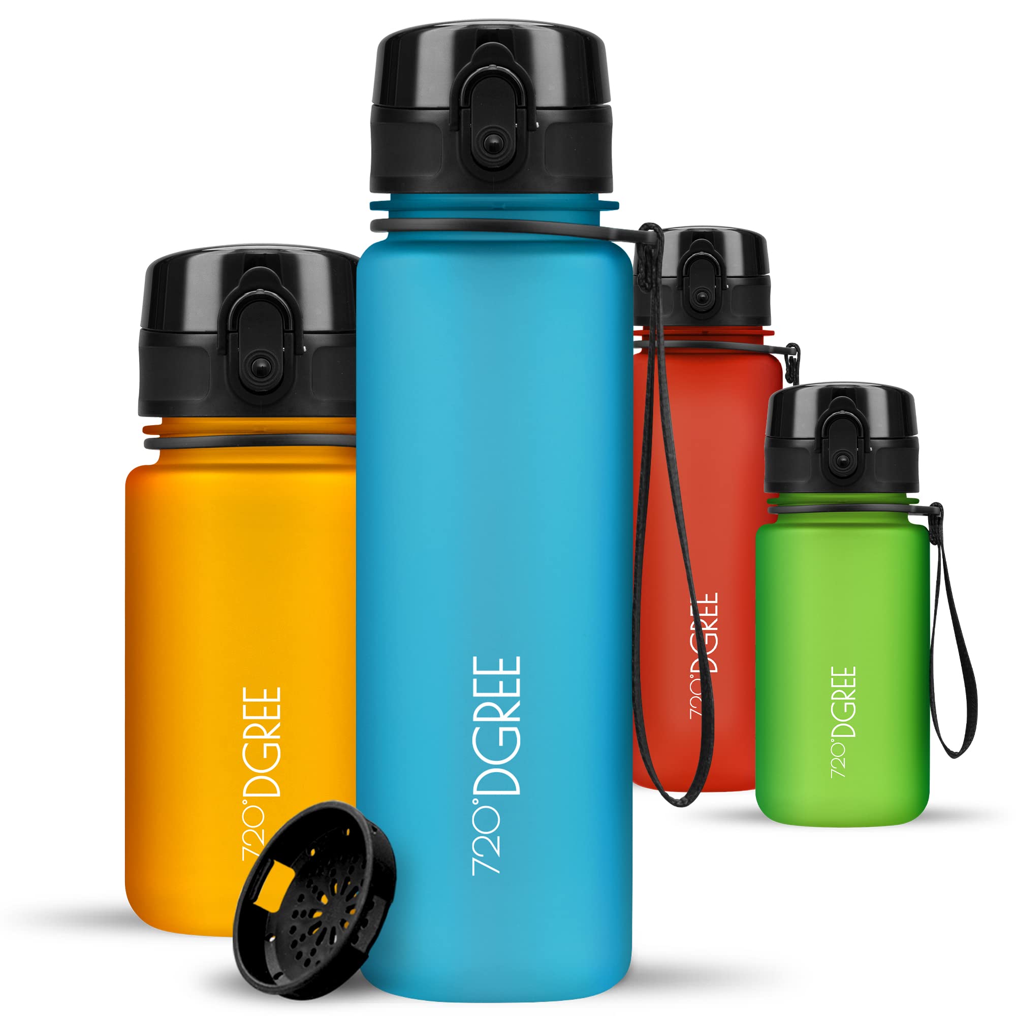 720°DGREE Water Bottle Kids 500ml “uberBottle“ softTouch +Sieve - BPA-Free Tritan, Leakproof, Reusable Drinking Bottle - Waterbottle for Children, School, Playground, Boys, Girls, Handbag, Sport, Bike
