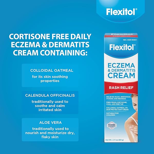 FLEXITOL ECZEMA & DERMATITIS CREAM – STEROID & FRAGRANCE FREE FOR SENSITIVE, IRRITATED SKIN WITH 5% COLLOIDAL OATMEAL