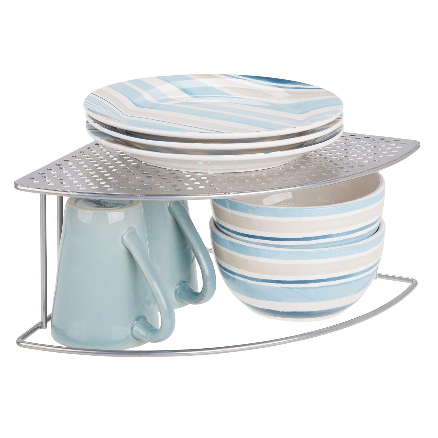 mDesign Corner Shelves 2Tier Free Standing Kitchen Storage Shelves