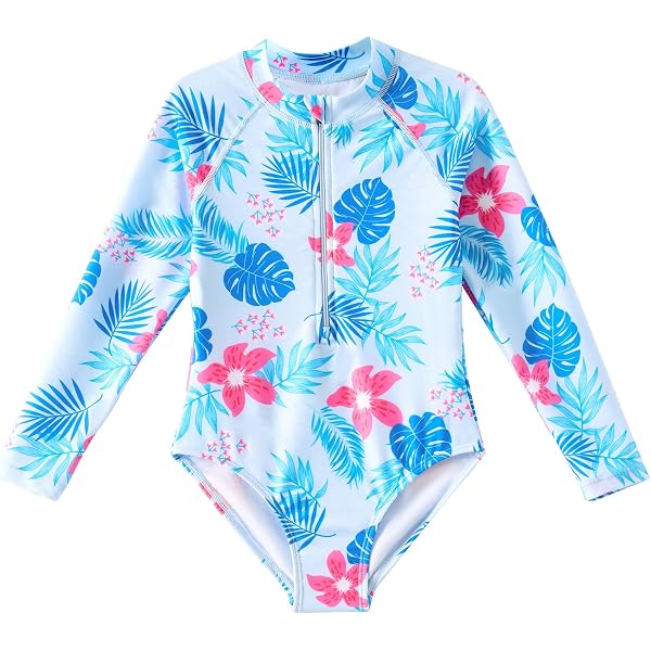 Girls 2 Pieces Rash Guard Swimsuit Long Sleeve Tankini For 1-10 Years...