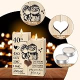 Vetbuosa 40th Ruby Anniversary Candlestick Gift for Couple Husband Wife view 6