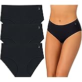 Cuddl Duds Womens 3 Pack Brushed Microfiber Hipster Panty - Ultra-Comfy & Super-Soft Full Coverage Underwear Panties Set