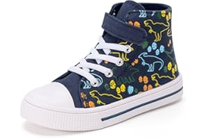 FUNCOO PLUS Kids Toddler Sneakers Girls Boys High Top Canvas Shoes Unisex-Child Casual Shoes