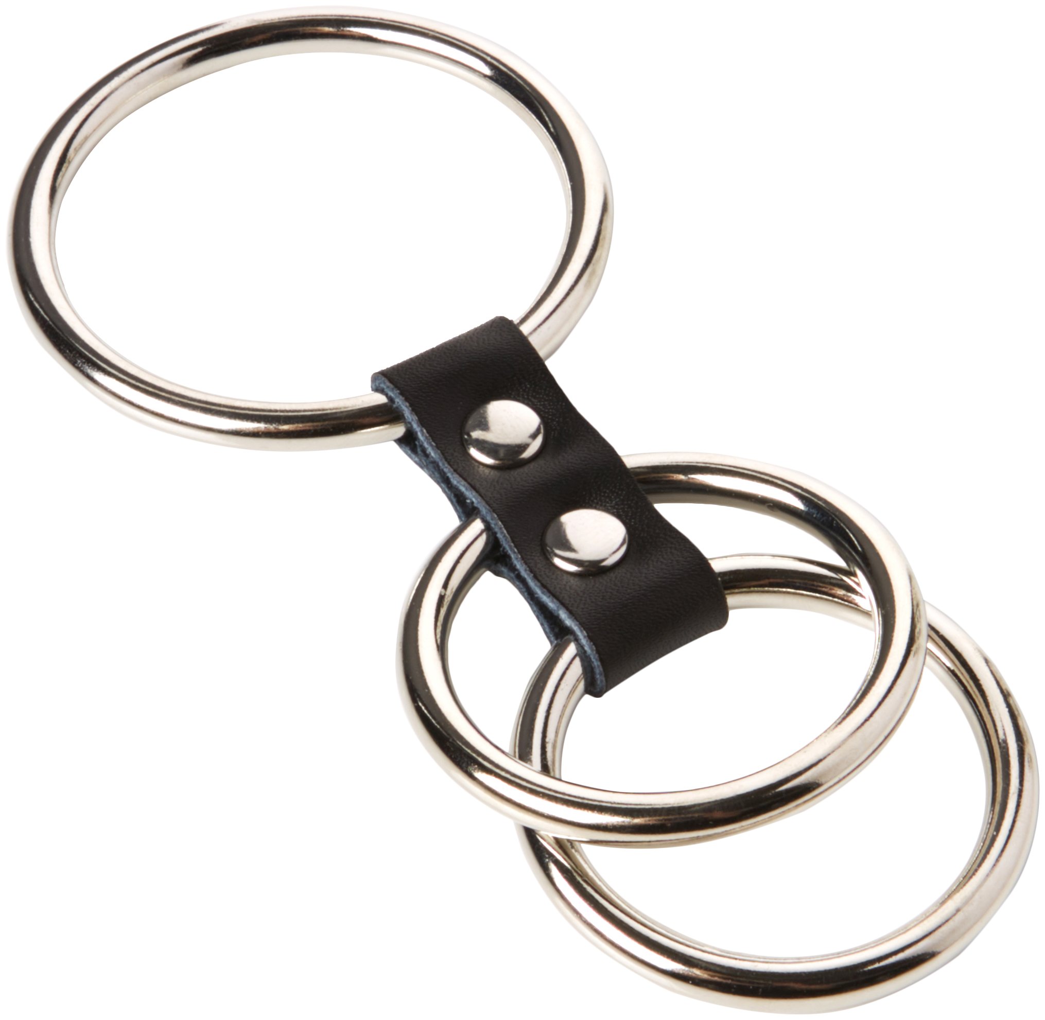 PleasureBox The Bondage Locker Fetish and Steel Triple Cock Ring, Silver
