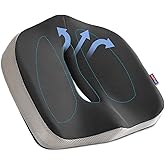 Doctor Recommended Seat Cushion for Tailbone & Sciatica Pain Relief - Memory Foam Coccyx Cushion for Office Chair, Car, Wheelchair - Ergonomic Design with Non-Slip Cover