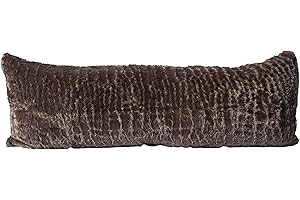 PILLOWTEX Soft Brown Plush Body Pillow Cover 20x60 – Fluffy Pillow Sham with Zipper Closure, Double Sided Fuzzy Decorative Bed Pillowcase for Long Pillows