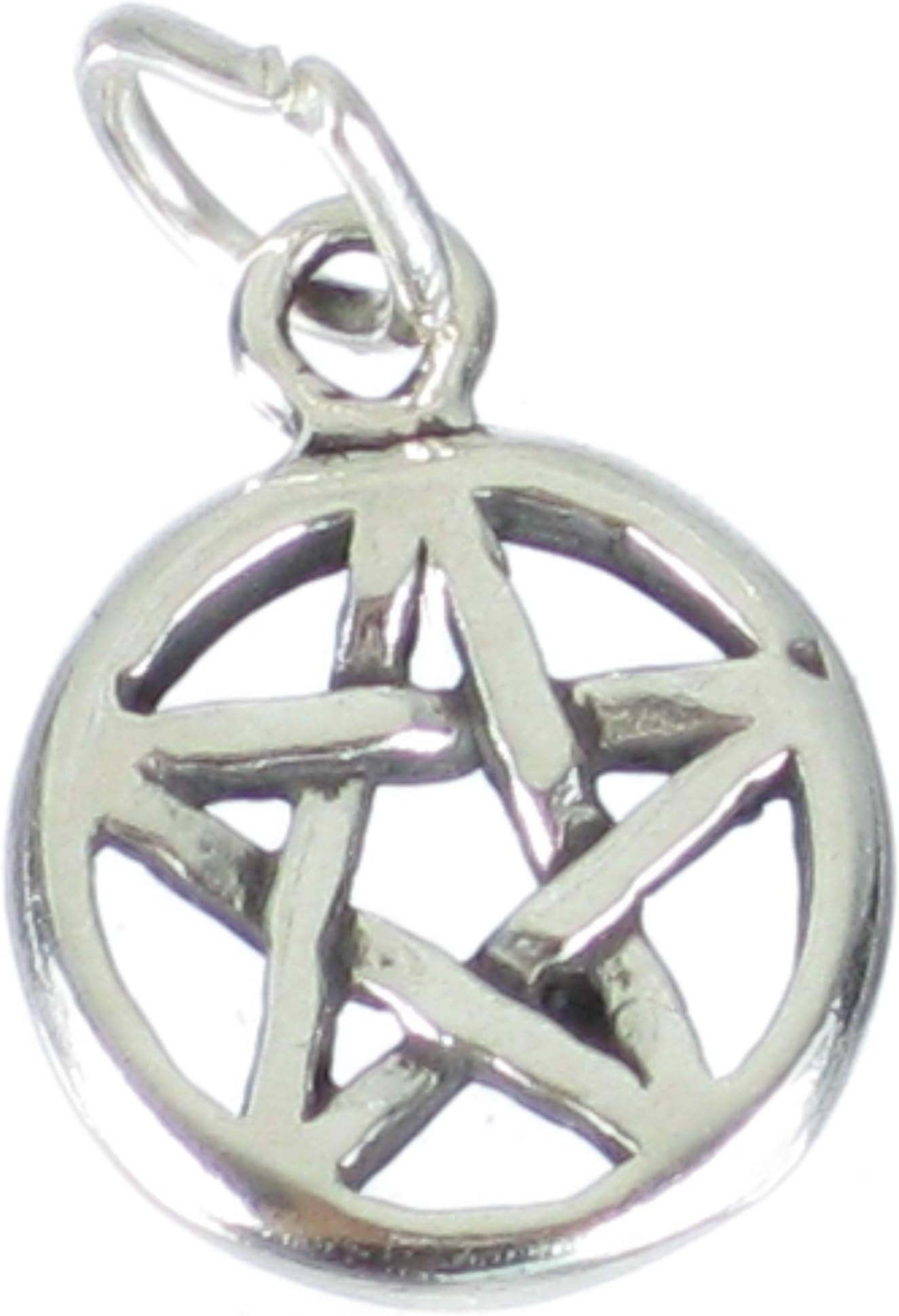 Pentacle sterling silver charm .925 x 1 pentagram pentangle charms