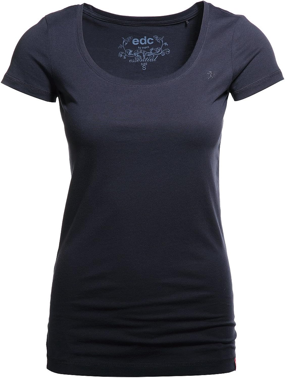 edc by ESPRIT Damen TShirt N42720, Gr. 38 (M), Blau (Heavy Blue 433