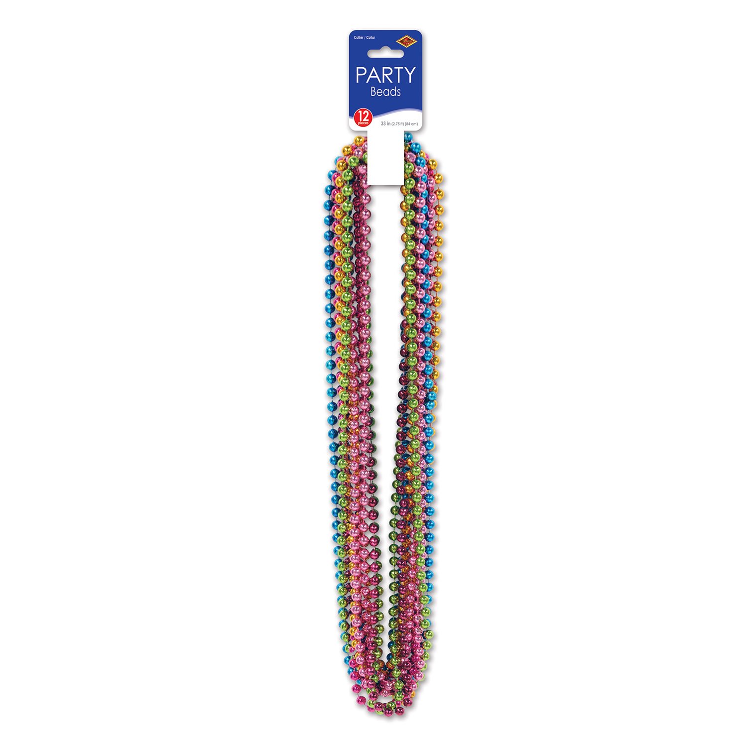 Party Beads - Small Round (asstd C/LG/M/O/P/T) (12/Card)