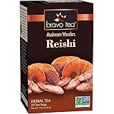 Bravo Tea Reishi Mushroom Herbal Tea, Caffeine Free 20 Tea Bags, 1 count