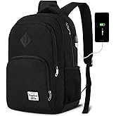 YAMTION Backpack for Men and Women,School Backpack for Teenager,15.6 inch Laptop Bookbag with USB Charging port for Business Work College Travel Trip