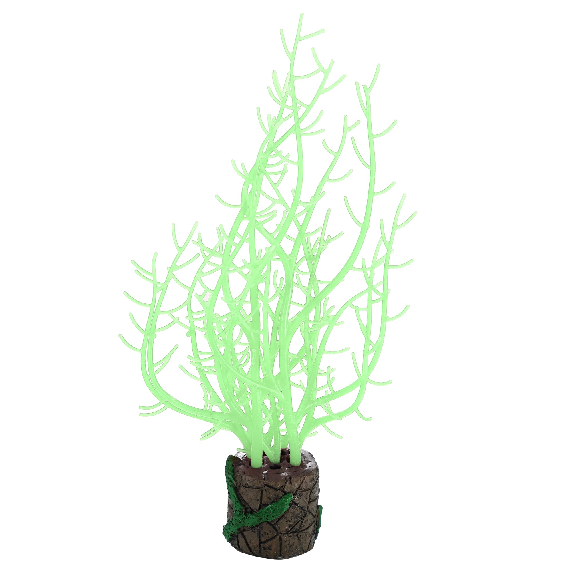 VOCOSTE Silicone Glowing Aquarium Tree Coral, for Fish Tank, Green