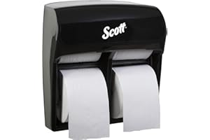 SCOTT PROFESSIONAL Kimberly-Clark Scott Pro MOD High Capacity Single Roll Bath Tissue Dispenser (44518), Toilet Paper Dispenser for Small Rolls, 12.75” x 11.25” x 6.31”, Black, 1 / Case