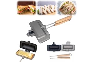 LONGZHUO Double-Sided Sandwich Baking Pan, 4w1h Sandwich Maker, Non Stick Breakfast Sandwich Maker Baking Pan with Removable Handle Grill Pan for Breakfast Pancakes, Omelets, Frittatas, Bread and Toast
