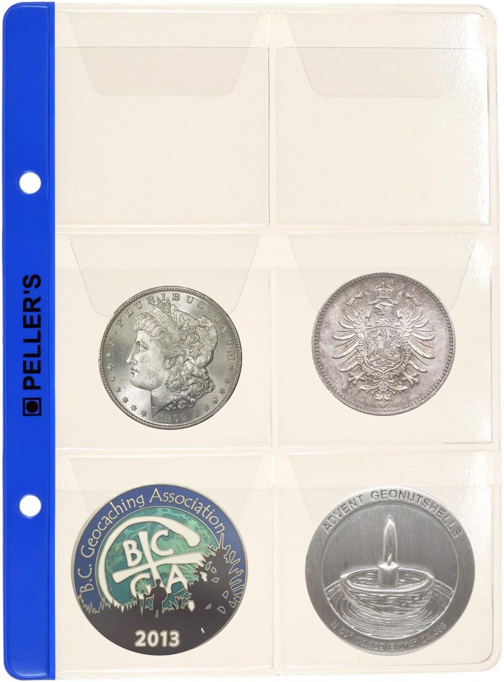 10 Collectors Sheets, 6 Pockets 2.17" X 2.17" (55mm X 55mm) On Each Page, for Big Coins up to 1.89" (48mm). Album S refill - Image 5