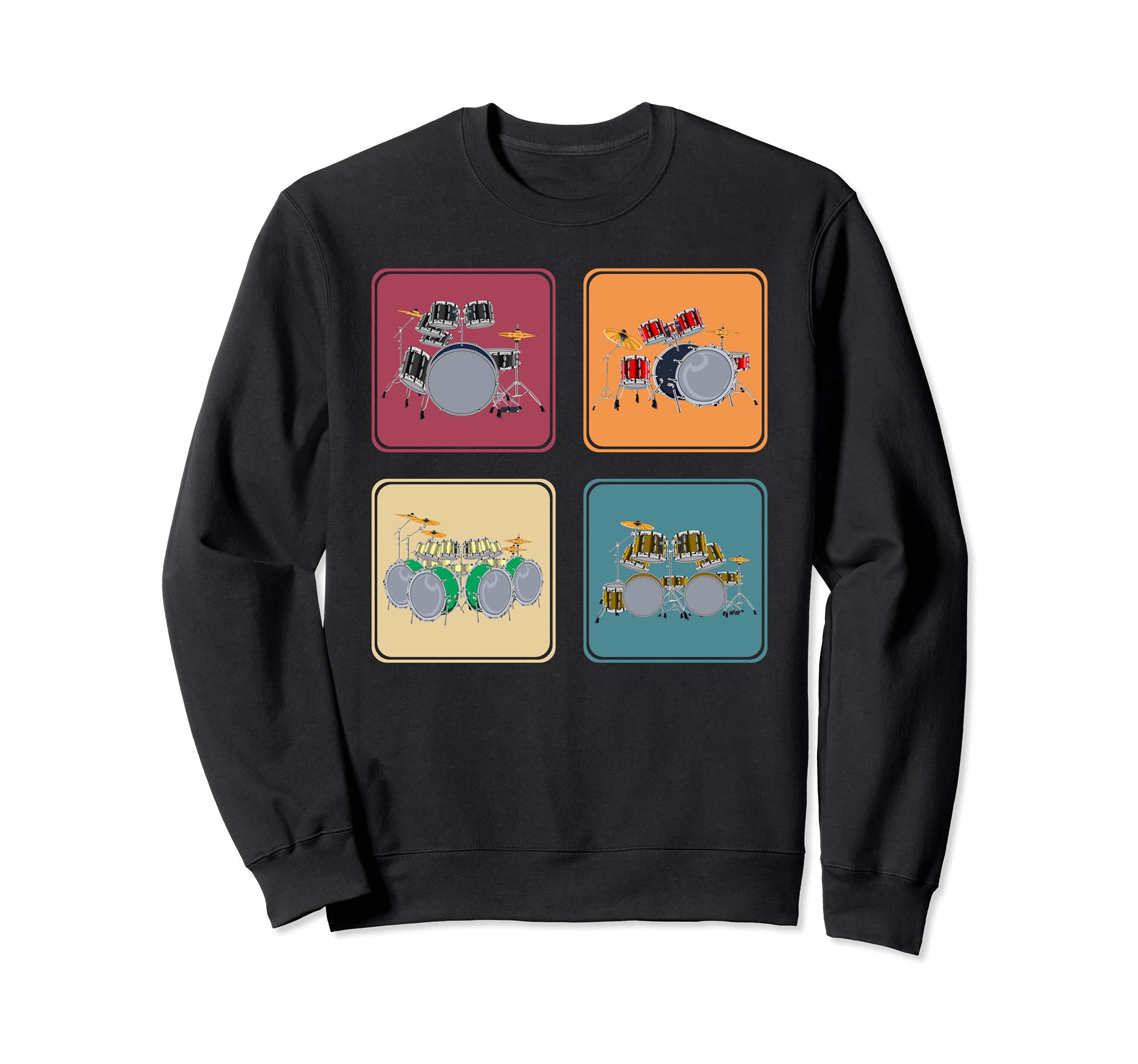 Pop Art Drum Set Drummer Percussion Musical Instrument Drums Sweatshirt