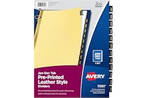 Preprinted Black Leather Style Dividers