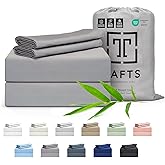 Tafts King Sheets Set, Pure 100% Viscose derived from Bamboo Bed Sheets Set, Luxuriously Soft, Silky, Cooling Sheets, Double Stitched, Lifetime Quality Promise (Gray/Grey)