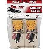 Tomcat Mouse Traps (Wooden), 2 Traps | Disposable Non-Chemical Mouse Trap for Homes, Garages and Basements