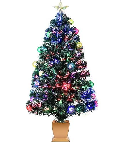 National Tree 48 Inch Fiber Optic Ornament Fireworks Tree
