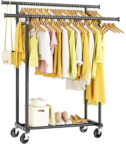 JONAXEL Verstellbare Kleiderstange Weiß - 46-82cm Für Schrank & Stauraum