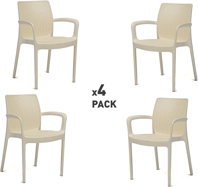 Keter Bali Set de 4 sillas de jardín, Blanco Amazon.es Jardín