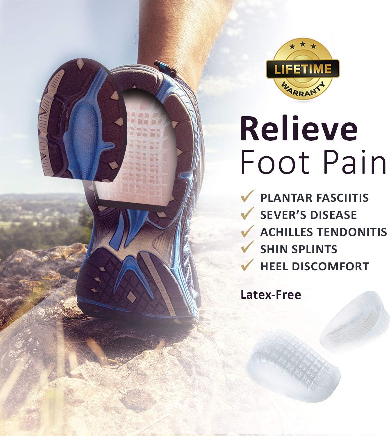 Tuli's Heavy Duty Gel Heel Cup (2-Pairs), TuliGEL Shock Absorption Cushion Insert for Plantar Fasciitis, Sever's Disease and Heel Pain Relief, Regular: Health & Personal Care
