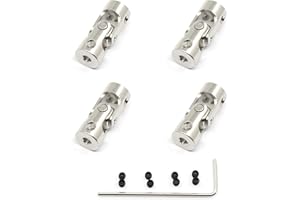 Befenybay 4 Pcs 3mm to 3mm Universal Joint Shaft Coupling with Screws for Motor