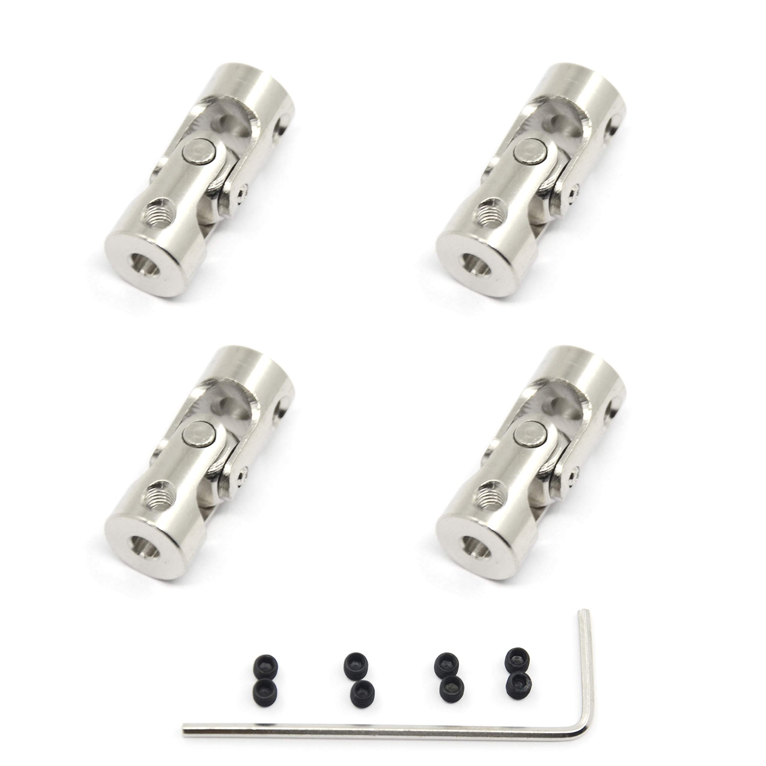 Befenybay 4 Pcs 3mm to 3mm Universal Joint Shaft Coupling With Screws for Motor — image 1
