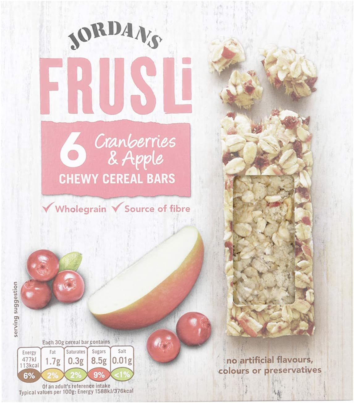 Jordans Frusli Cranberry and Apple Cereal Bars, Pack of 6 Amazon.co.uk