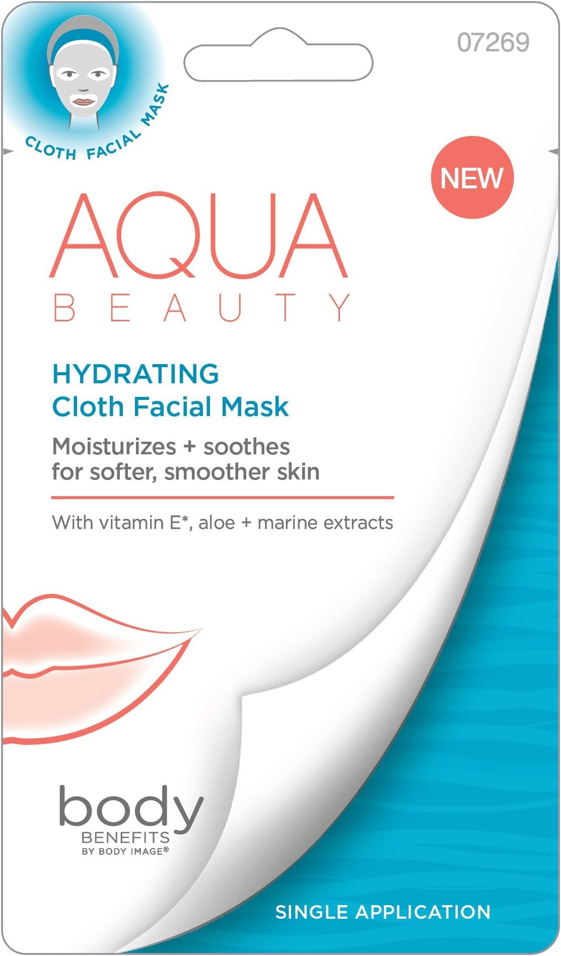Body Benefits Hydrating Cloth Facial Mask, Ocean-Fresh, 1.47 Ounce; With Vitamin E, Aloe, and Marine Extracts For Smoother Skin; No Mess, No Fuss at Home Hydration; Self Care Through Skin Care