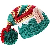 LMLALML Christmas Hats for Women, Kids and Men Elegant Knitted Warm Funny Beanie for New Year Festive Holiday Party